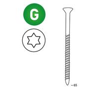 2 000 Vis Galvanisées Torx 16° (Tx) (Scrail) - 28/32x65 mm - D-Work