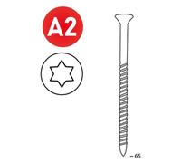 2 000 Vis Inox Torx (Tx) 16° (Scrail) - 28/32x65 mm - D-Work