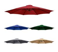 2.0m/2.30m/2.50m/2.70/3.0m/3.50m Auvent De Remplacement pour Parasol, 6/8 Baleines Housse de rechange pour parasols extérieurs, Toile De Rechange Housse De Parapluie(Gray,8.2FT/2.50M-6Ribs)