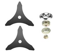 2+1 lames de débroussailleuse, kit de lames de débroussailleuse à 3 dents, écrou, tête de coupe pour désherbage