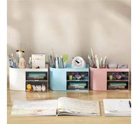 2/1 pièce Boîte de rangement de bureau pour papeterie et articles divers, 2 tiroirs, armoire de rangement de bureau transparente, organisateur de bureau, porte-stylo facile à utiliser, gomme, convient