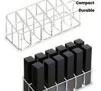 2/1 pièce Boîte de rangement pour maquillage transparente - Plateau de rangement cosmétique à 12 compartiments, convient pour une utilisation dans les salles de bain, les dessus de table, les comptoir