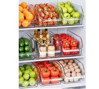 2/1 pièce Boîte de rangement pour réfrigérateur, bac de rangement transparent et durable, conteneur de rangement empilable de grande capacité, pour réfrigérateur, congélateur, armoire, garde-manger, b