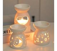 2/1 pièce. Élégant porte-bougie en céramique blanche en forme de cœur - Brûleur d'aromathérapie et fondoir à cire, parfait pour la décoration de la maison, la décoration de bureau ou la décoration de 