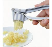 2/1 pièce Presse à ail et gingembre en acier inoxydable - Outil de cuisine manuel robuste, pour presser, écraser, faire des sauces - Facile à nettoyer, anti-rouille, sans électricité nécessaire, press