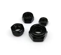 2/10/25pcs M2 M2.5 M3 M4 M5 M6 M8 M10 M12 DIN985 Black 304 Stainless Steel Hexagonal Hex Self-locking Locknut Nylon Insert Lock Nut(10pcs M8)