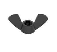2/10 pièces DIN315 M3 M4 M5 M6M8 M10 M12 GB62 noir blanc Nylon 304 316 en acier au carbone inoxydable écrou lingot papillon oreille écrou à oreilles(Black nylon,5PCS M8)