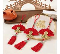 2/10 pièces Ornements d'éventail en velours, décorations suspendues traditionnelles du Nouvel An chinois, pendentif de voiture, accessoires de décoration pour la maison, texture douce avec le caractèr