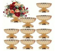 2/10 pièces Vases de centre de table de mariage blanc & or, Vase bol à fruits vintage doré, Vase en forme d'urne en métal à petite base de 4 pouces, 2/10 pièces Décoration élégante pour fête & maison