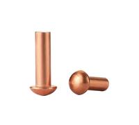 2-100 pièces M2 M2.5 M3 M4 M5 M6 M8 capuchon de tête de bouton Rivets en cuivre clou solide Rivet Semi-rond rond commun(M5-10pcs,40mm)
