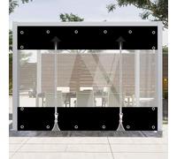 (2.1x3M) Rideaux d'extérieur en PVC transparent avec fermeture éclair, bâche transparente imperméable de 650 g/m² avec œillets de 30 mm, rideaux de séparation résistants aux intempéries pour terrasse,