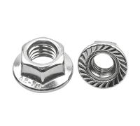 2-20 pièces écrous à bride hexagonale à pas fin M6 M8 M10 M12 M14 écrous de verrouillage hexagonaux à bride dentelée métrique en acier inoxydable pour Boulons/Vis(M8x1mm 10pcs)