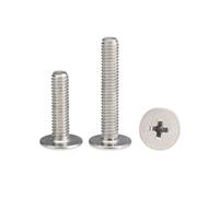 2-200 pièces M1-M8 acier inoxydable empreinte cruciforme tête plate vis à machine, M6x50x12mm(10 pièces)