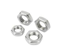 2/25 pièces M2.5 M3 M4 M5 M6 M8 M10 M12 M14 M16 Acier inoxydable 304 A2-70 Contre-écrous hexagonaux plats fins DIN439 GB6172(M2.5 (25PCS))