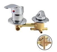 2/3/4/5 Voies Mitigeur Robinets de douche, Laiton Robinets de bain Filetage/intubation, Entraxe 9/10/12,5/14,5cm, Mitigeur Salle Bain pour Cabine Ou Hammam (10cm,Intubation 3 Sortie)