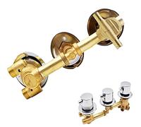 2/3/4/5 Voies Mitigeur Thermostatique Robinets De Douche,Laiton Mitigeur Cabine De Douche Aves Cartouche Céramique,Trois Support Commande,G1/2",Argent Intubation 2-way