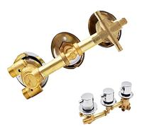 2/3/4/5 Voies Mitigeur Thermostatique Robinets De Douche,Laiton Mitigeur Cabine De Douche Aves Cartouche Céramique,Trois Support Commande,G1/2",Argent Intubation 4-way