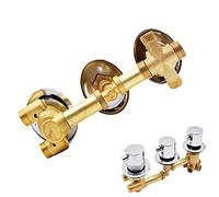 2/3/4/5 Voies Mitigeur Thermostatique Robinets De Douche,Laiton Mitigeur Cabine De Douche Aves Cartouche Céramique,Trois Support Commande,G1/2",Argent Thread 4 way