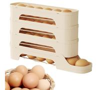 2/3/4 Niveaux Distributeur Oeuf Frigo, Récipient à œufs à rouler automatique pour réfrigérateur, Récipient de Stockage d'oeufs à Roulement Automatique économiser l'espace, Support D'oeufs