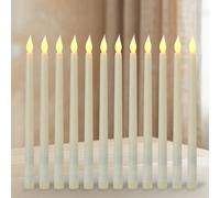 2/3/5/6/12pcs Bougies coniques sans flamme ivoire, bougies de fenêtre à LED à lumière chaude alimentées par batterie avec effet de scintillement, convenant pour Halloween, Noël, la maison, l'hôtel, le