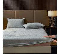 2/3 pièces de parures de drap-housse en velours gris clair, doux et chauds. Drap-housse unicolore et moelleux, en taille King, Queen, Full ou Twin. Drap-housse de luxe super doux et confortable avec u