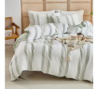 2/3 pièces Ensemble de housse de couette en polyester jacquard vert, style moderne minimaliste, convient pour toutes les saisons (1 housse de couette + 1/2 taie d'oreiller) 150cm*200cm,180cm*200cm,200