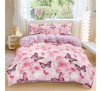2/3 pièces Ensemble de housse de couette papillon, ensemble de literie, décoration de chambre, doux et confortable pour la peau, doux et douillet, fermeture éclair et liens d'angle, respirant et léger