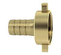 2/3 Raccord de tuyau G 1 1/2 x 32 mm, écrou de trop-plein plat, finition légère, laiton vierge.