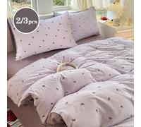 2/3pcs Nœud papillon violet, frais et mignon, artisanat jacquard, super doux, unisexe, décoration de dortoir, filles douces et mignonnes, étudiants, ensemble de housse de couette et de taie d'oreiller