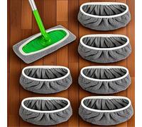2/4/6/8 pièces Tampons de rechange pour vadrouille - Chiffons de vadrouille plats élastiques, lavables, têtes de vadrouille super absorbantes, nettoyage plus facile. Un choix idéal pour le dépoussiéra