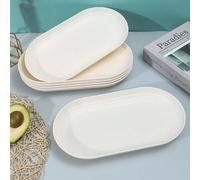 2/4/6 pièces Plateaux ovales réutilisables, plat de service robuste pour la maison, la cuisine, les fêtes, les desserts, le camping et les pique-niques, idéal pour les plats, les encas, les os et les 