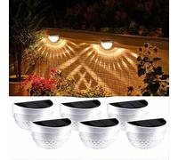 2/4/6pcs Lumières de clôture solaires, Lumières de terrasse solaires, Lumières murales solaires, Lumières de clôture extérieures étanches montées au mur solaires, Lumières LED, Convient pour le jardin