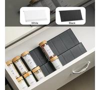 2/4/8 couches armoire tiroir organisateur étagère cuisine assaisonnement support de stockage épices assaisonnement bouteille support présentoir Noir - 2 pièces