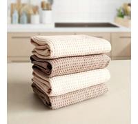 2/4/8 pièces Ensemble de torchons de cuisine en coton à carreaux, serviettes de nettoyage de cuisine réutilisables douces et super absorbantes, chiffons de décoration de ferme de tailles multiples pou