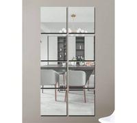 2/4/8 pièces, Options de taille : 40 cm*40 cm, 20 cm*20 cm, 30 cm*30 cm ou 30 cm*34 cm, Stickers muraux miroir, Miroir pied-à-terre pour la maison, la chambre, Matériau acrylique auto-adhésif, Durable