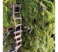2/4 pièces Mini échelle de pont de fée en bois avec marches - Bois, beige naturel et brun, style rustique, convient pour jardin de fées, paysage miniature, décoration intérieure/extérieure, nécessite