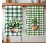 2/4 pièces set, Torchons, Imprimé motif cactus, Super absorbants en microfibre moderne, Torchons de cuisine et de cuisson, Chiffons, Serviettes de nettoyage, Essuie-mains, Très doux et hautement absor