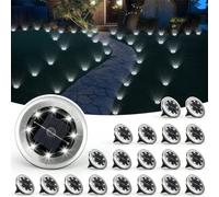 2/4pcs Lumières de chemin solaires LED, Lumières de sol, Lumières de paysage extérieures étanches, Lumières de disque solaires, Lumières de chemin de jardin étanches, Lumières de pelouse de paysage, L