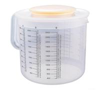 2,5 l verre doseur avec couvercle et pour graduation, gobelet mélangeur en plastique avec bec verseur, ergonomique pour poignée, pichet doseur pour la cuisson et la cuisine