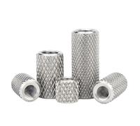 2/5 pièces écrous d'accouplement moletés ronds, écrous à pouce à longue extension en acier inoxydable M3-M16(D6xM3x10 5pcs)