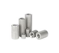 2-5 pièces/lot écrou d'accouplement Rond moleté M3 M4 M5 M6 M8 M10 M12 M14 M16 Acier Inoxydable Longue Extension moleté écrou de Serrage à la Main (Size : M3X12 5PCS)