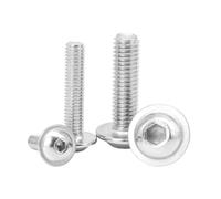 2-50 pièces M2-M10, vis mécaniques à tête bombée à bride à six pans creux en acier inoxydable, norme ISO7380-2, M3x12mm(30 pièces)