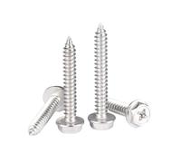 2-50 pièces M3-M8 acier inoxydable empreinte cruciforme tête hexagonale à embase vis autotaraudeuses, M5x16mm(20 pièces)