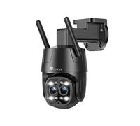 Ctronics 2.5K 4MP Caméra Surveillance WiFi Exterieure Double Objectif, 2,4GHz/5GHz WiFi IP Caméra avec Suivi Auto du Zoom Détection Humaine 6X Zoom Hybride Vision Nocturne Couleur Audio Bidirectionnel