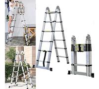 2,5m+2,5m Échelle télescopique pliable en aluminium - Échelle extensible antidérapante avec 8+8 barreaux - Charge maximale : 150 kg - EN131
