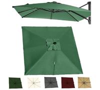 2.5x2.5M 3x3.0M Auvent De Remplacement Pour Parasol Déporté Carré Couverture Supérieure De Parasol Extérieur, Housse De Rechange 8 Baleines Protection UV(Green,4x3.0m/13x9.8ft)
