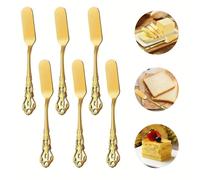 2/6 pièces Couteau à tartiner en acier inoxydable de 14 cm, couteau à beurre avec finition miroir, couteau à fromage et à condiments, lavable au lave-vaisselle. Cadeau de Noël 6 morceaux,2 piècesAcier