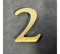 2,6 pouces - Autocollants en laiton massif avec lettres anglaises en métal, ornements en alphabet métallique, lettres et chiffres autocollants pour mur, signalétique d'adresse de maison