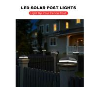 2-8 pièces par set Lumières solaires de capuchon de poteau étanches IP65 pour clôture extérieure. Lumières solaires sans fil alimentées par énergie solaire pour poteaux de terrasse/clôture de 4x4, 5x5