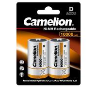 2 Piles Rechargeables D / HR20 10000mAh Camelion